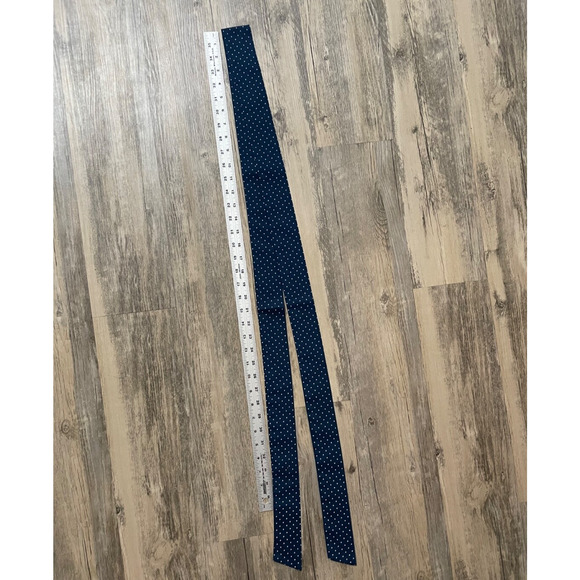 Vtg Skirt Top Set 70s 80s Blue Polka Dot Ruffle Sleeve Circle Skirt Tie Belt EUC - Picture 10 of 10